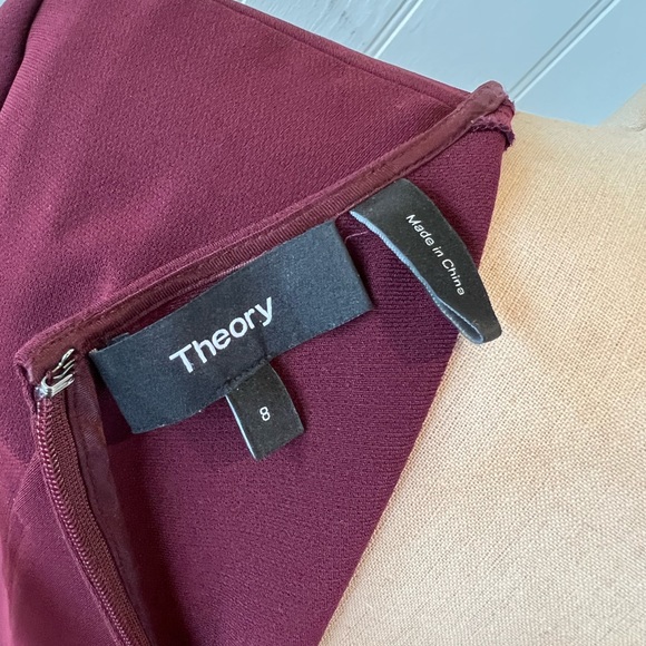 THEORY Corset Tee Dress - Admiral Crepe Red/Burgundy, 8 - Picture 5 of 7
